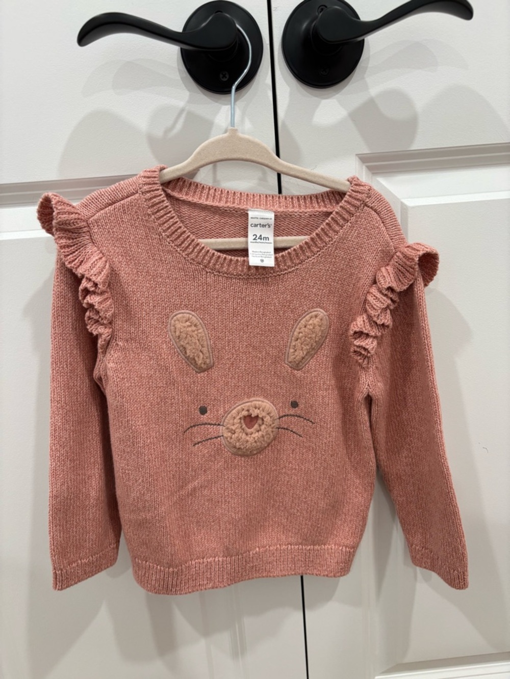 Carter's Dusty Rose Bunny Sweater Set - Pink